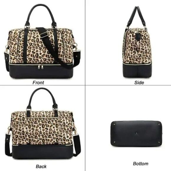 New Large Capacity Duffel Bag, Travel Bag - Leopard Print - Picture 7 of 8